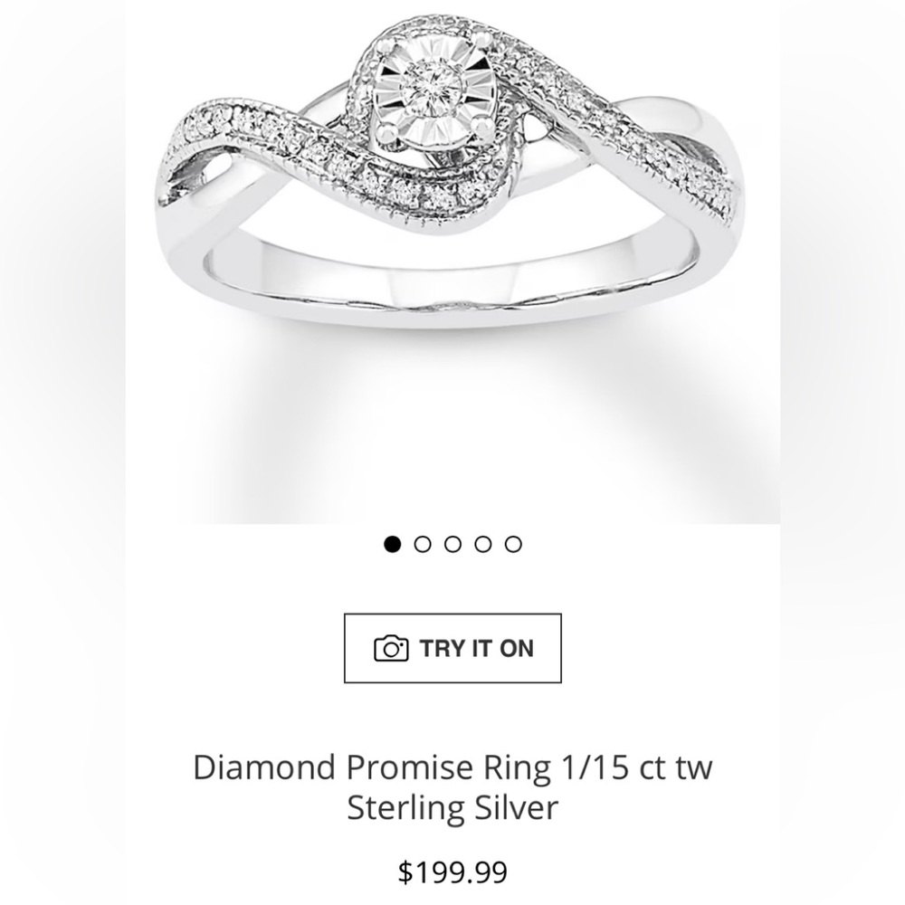 Sterling Silver Bypass Diamond Promise Ring1/15 carat (ct tw)